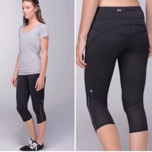 LULULEMON ATHLETICA Run Pace Ruched Cropped Leggings
